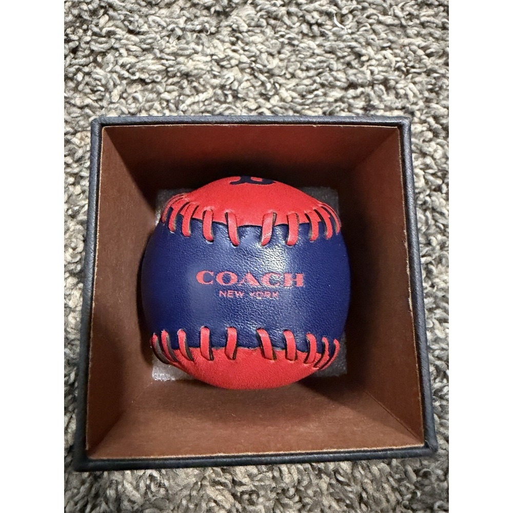 Coach x MLB Boston Red Sox Leather Baseball 2016 Limited Edition w Box Red Sox B
